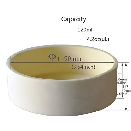LLF Crogiolo di analisi dell'ossido di alluminio Al2O3 del crogiolo di allumina al 99,3% per laboratorio 120ML 90MMx35MM (90x35MM 120ML)