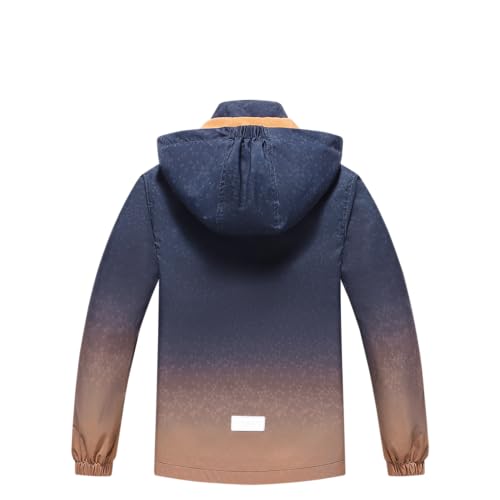 Image of MGEOY Kids Rain Jacket, Waterproof Lightweight Hooded Windbreaker for Boys Girls 4-14Y