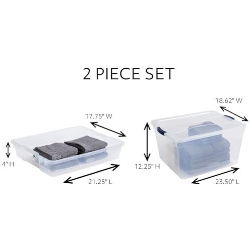 Rubbermaid Cleverstore 74 Qt Clear Storage Bins with Lids and Nesting Tray, 4-Pack, Stackable, BPA-Free, Made in USA - Image 3