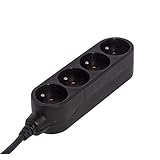 Chacon 48844 4 AC Outlet (S) schwarz Power Extension – Grundlagen (schwarz, schwarz, 16 A)