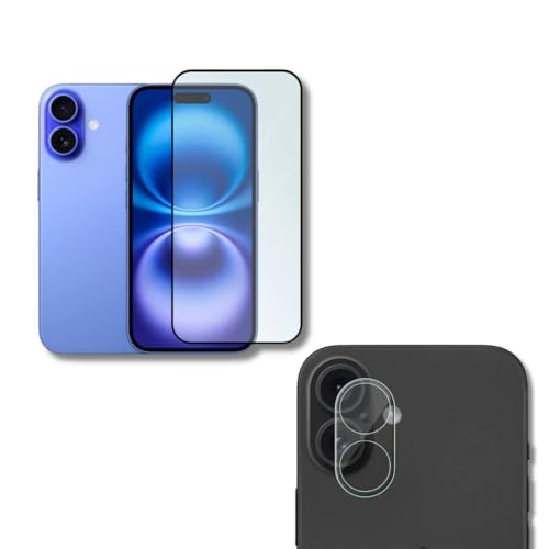 Película De Vidro 3D Tela Toda Para iPhone + Película Lente de Câmera (iPhone 16)