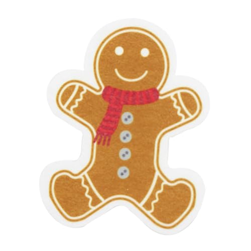 WeiLaiKeQi Print Dishcloth Cotton Dishwashing Cloth Cleaning Sponge Christmas Dishcloth for Kitchen, Gingerbread Man