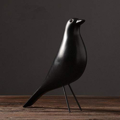 Figurine House Bird statue animal artisanat en résine noire de salon