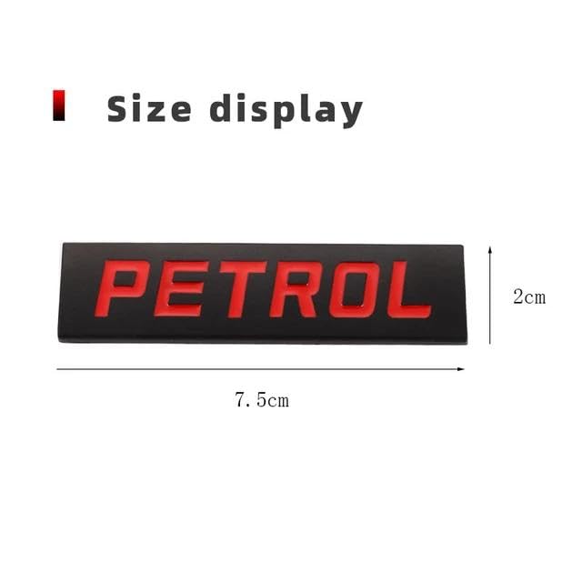 Image of AutoBizarre 3D Raised Petrol Metal Monogram Emblem Badge Sticker for All Cars & Bikes (Black Red)