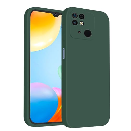 ISOI   Funda para Xiaomi Redmi 10C, Carcasa Silicona líquida Suave, Protección de Cuerpo Completo Ultra Delgada a Prueba de Golpes   Verde Oscuro