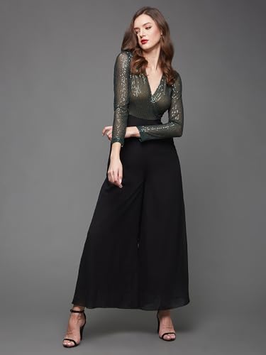 Image of Miss Chase Women's Keyhole Neck Regular Sleeve Regular Length Jumpsuit with Pockets