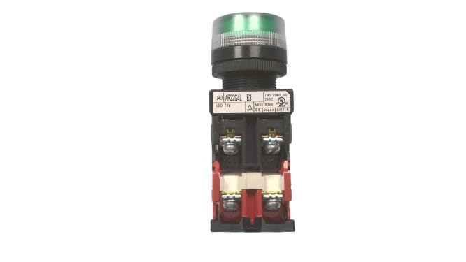 FUJI ELECTRIC AR22G4L-11E3G 1NO/1NC, 24VAC/DC, Extended Guard, Green, Illuminated, PUSHBUTTON