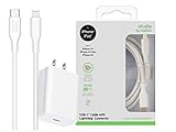 Belkin Boost Studio 3.0 Charge 5ft USB-C to Lightning Cable Fast with 18w C Adapter iPhone USB-C Cable for iPhone 12,11,11 Pro Max, XS, XS Max, XR, X, MacBook, iPad MFi-Certified (White)
