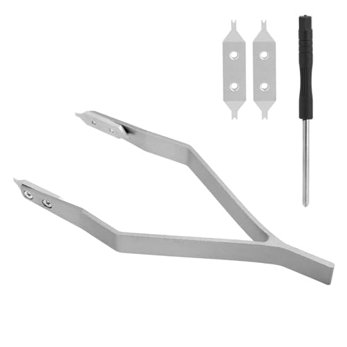 Penitue Watch Spring Bar Tool with 2 Spare Fork Tips & Screwdriver Aluminum Alloy Professional Spring Bar Tweezers for Watches Maintenance and Precision Work (Gray)