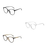 CQXSYTBN Gafas de Luz Azul 3 Unidades para Hombre y Mujer, Gafas Redondas Ligeras sin Receta para Ordenador, Lectura o Gaming, Protección Ocular para Uso Prolongado