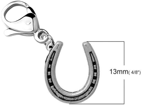 Sexy Sparkles Horse shoe Horseshoe Clip On For Bracelet Charm Pendant for European Charm Jewelry with Lobster Clasp image 5