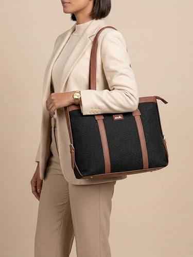 Image of ZOUK Office Bag | Stylish Bags for Office Use | Laptop Bag 15.6 inch | Stylish Tote for Office Use | Purse for Women | Vegan Leather Handbag | Daily & Travel Use |
