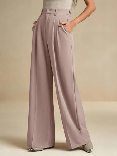 Image of KOTTY Womens Solid Straight fit Pleated Front Office Wear Pant