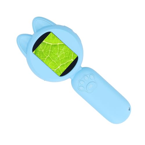 Microscopio portátil de bolsillo azul con pantalla HD y brillo regulable para niños 5