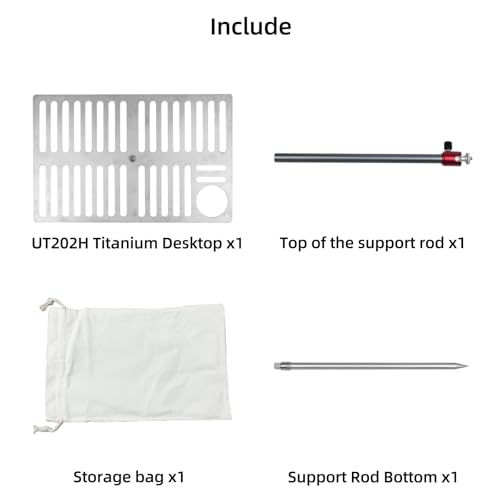 TREKREVIVE UT202H Mesa Ultraligera de Camping, Titanio, Ajustable Universal, para Mochileros y Camping Individual miniatura 6