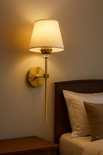 Image of Premium Brass Finish Wall Lamp (with Bulb) Lamp for Bedroom, Living Room, Restaurants, Dining, Coffee Shop, Home Etc. (Pack of 2)