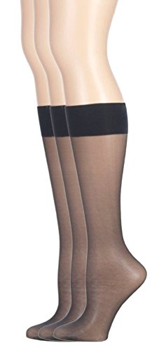 EMEM Apparel Women's Plus Size Queen Day Sheer Knee High Stockings 3-Pack