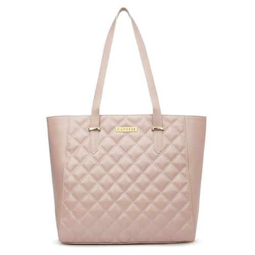 Image of Caprese Tilly Large Tote Bag for Women | Stylish Quilted, Durable, Multi-Compartment Design for Work, Travel, Shopping | Large Capacity, Comfortable Straps, Ideal for Tab & Essentials