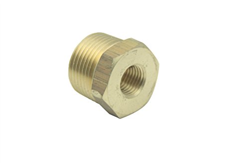 LTWFITTING Brass Pipe Hex Bushing Reducer Fittings 3/8 Inch Male x 1/8 Inch Female NPT Fuel(Pack of 5)