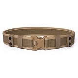 FENGSINET Nylon Duty Belt for Men Police Law Enforcement Belts Security Padded Utility Military Duty Gear (khaki, Medium)