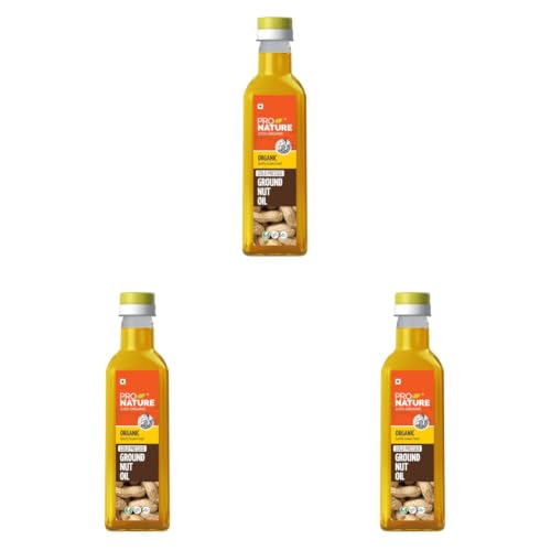 Image of Pro Nature 100% Organic Groundnut Oil, 500ml (Pack of 3)
