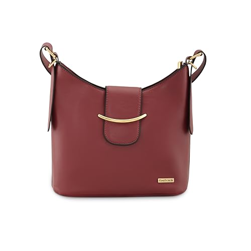 Image of Fastrack Solid Hobo Bag For Women, Girls and Ladies with Adjustable Sling Straps | Shoulder Bags | Ladies Purse Handbag | Shoulders For Casual Carry, Brown
