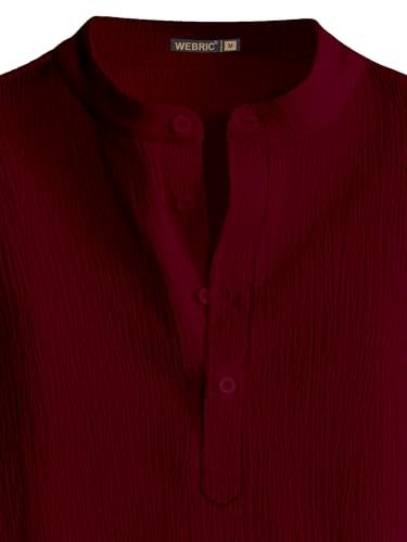 Image of Men Shirt | Black Solid Textured Casual | Regular Fit | Short Sleeve | Mandarin /Chinese Collar | Cotton Fabric | Stylish Office Summer Wear Shirt for Men