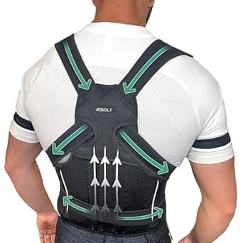 JEBOLT Corrector de Postura para Hombre y Mujer conFaja Lumbar - Soporte para Espalda Recta con Exoesqueleto para el Alivio del Dolor Postural (L)