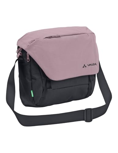 VAUDE Umhängetasche ROM S III - hochwertige Messenger Bag Herren & Damen aus recyceltem PET wasserabweisende Schultertasche mit Notebook-Fach - black/purple ash Mittelgroße