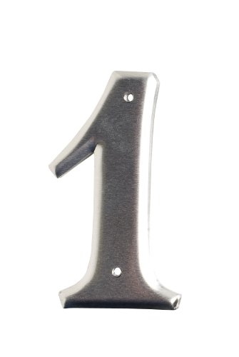 Chiffres en aluminium Brady 1600-1 | Numéro 1 argenté gaufré de 7,6 cm pour marquage extérieur