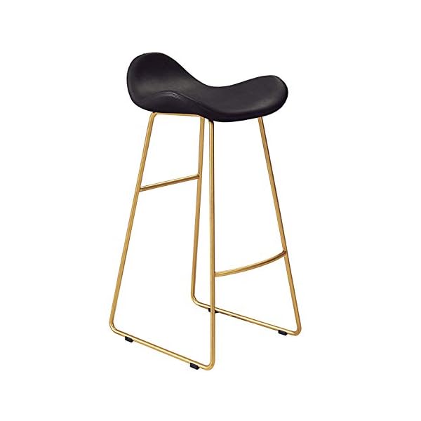 Patchwork Chairs Stools Barstools Modern Unique Designer Bar Stool Backless Pu Leather Seat With Footrest Living Room Lounge Bar Chair Coffee Counter High Chair H：75Cm Light Tan