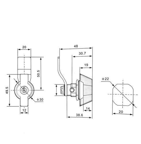 Serrure de boîte de distribution MS408-1 pour armoire de comptoir électrique