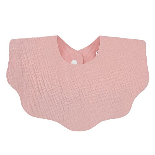 Newborn Muslin Bibs Baby Bibs for Drooling & Teething,100% Organic Cotton & Absorbent Hypoallergenic Pullover (Pink)