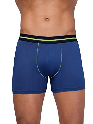 Image of TECHNOSPORT Men's Colorblock Trunks Underwear with ElastoLITE 4 Way Stretch Lightweight Breathable Moisture Wicking Soft Anti Odour Anti Microbial Comfort Fit Boxer Briefs Innerwear for Men