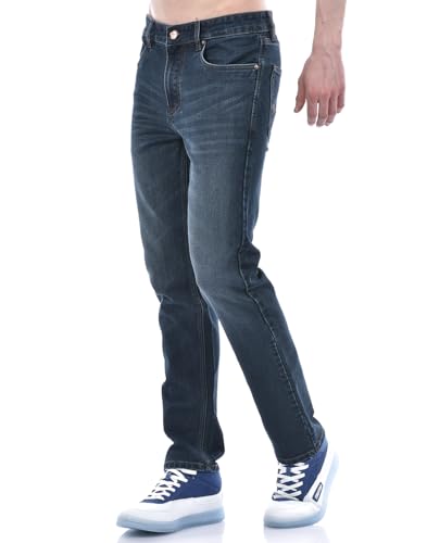 Image of Numero Uno Mens Slim Fit Dark Blue Mild Wash Sustainable Jeans