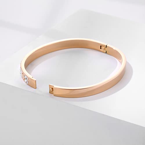 image for YCSLYW Women's Stainless Steel Bracelet Jewelry Crystal Bracelet With 