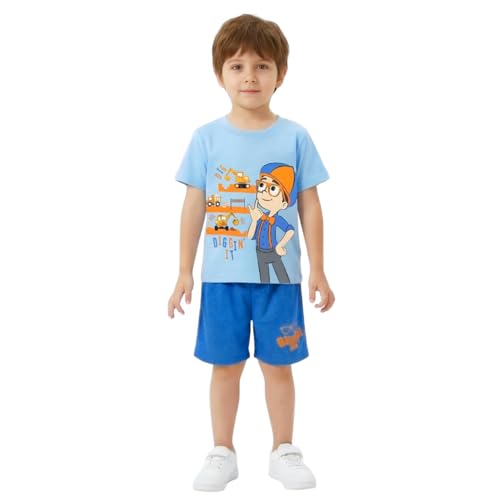 Image of Blippi Boys Short Sleeve T-shirt and Short 2 Piece Set for Toddler 2T to Big Kids