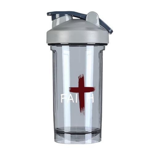 Jesus Christian Faith Cross (2) 18 Ounce Shaker Cup,Fashion Theme Pattern Shaker Bottle Leak-proof Workout Shake Bottles 500ML/18 oz Perfect for Pre Workout