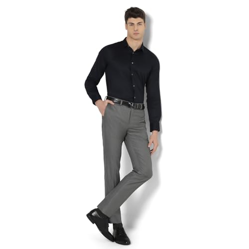 Image of Blackberrys Men Slim Fit Formal Shirt | Premium Cotton Blend | Solid Pattern| Lightweight & Breathable | Wrinkle-Resistant | Office & Business Wear