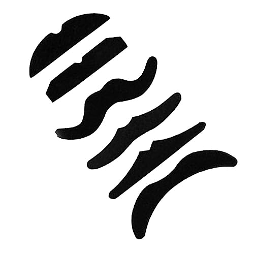 NOLITOY 6pcs Novelty Mustaches Suit for Masquerade Party Self-Adhesive Fake Props for Halloween Festival Decorations Silver