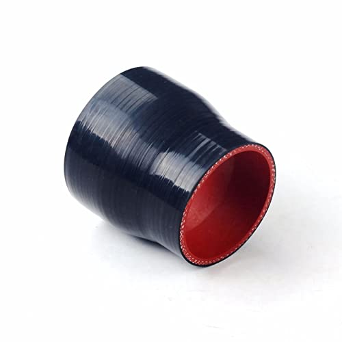 Smileracing 2.5 To 3 Inches Black Silicone Reducer Coupler With 2 T-Bolt Clamps 3 Layers Of Polyester Reinforcement Suitable High Level Turbo Pipe(Id: 63Mm-76Mm) #TOP5