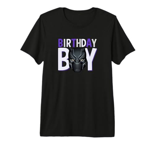 T-shirt anniversaire Black Panther cadeau Marvel premium original pour garçon