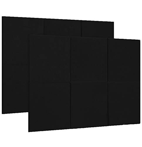SDY 12 Packs Acoustic Panels Sound Absorbing Studio Foam Flame Retardant Acoustic Absorption Panels NRC Sound Proof acoustic panels studio foam Acoustic Treatment, 12 X 12 X 0.4 Inches (Black)