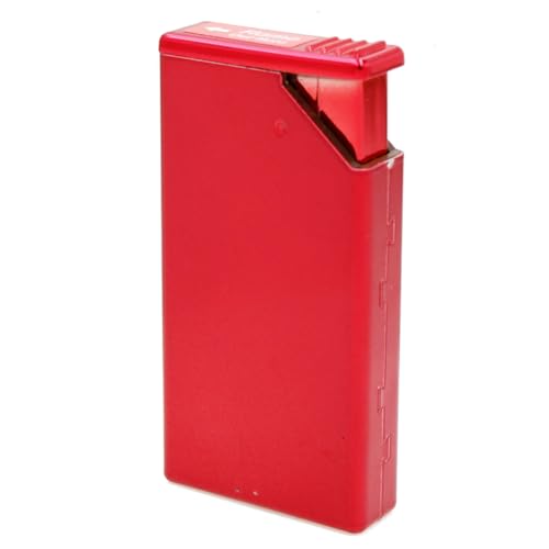 Image of Windproof Jet Flame Refillable Slide Button Cigarette Lighter Pocket Lighter (Red)