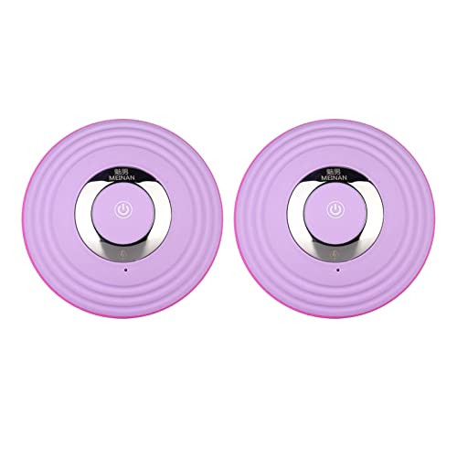 Masajeador eléctrico de pecho inalámbrico con vibración inteligente y silicona morada en pack de 2