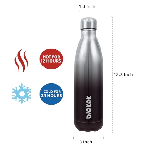 Image of BJPKPK 25 oz Insulated Water Bottle, Stainless Steel Flask, Leak Proof