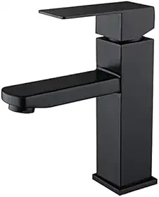 Torneira Banheiro Lavabo Preta Misturador Monocomando Aço Inox 304 - Brinovar