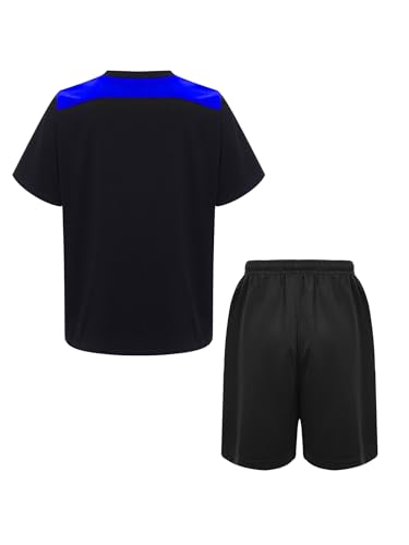 Kids Boys Workout Sports Suit 2 Piece Color Block T-shirts And Shorts Sets Summer Outdoor Sweatsuits4