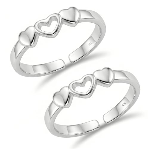 Image of TRUESILVER ACPL 925 Sterling Silver Toe Rings for Women | BIS Hallmarked Classic, Ruby Red & Cubic Zirconia Stone Toe Ring