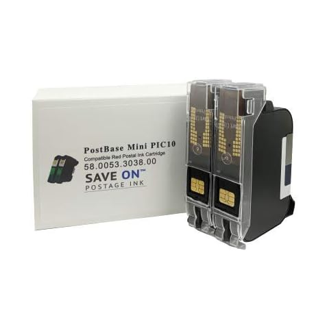 Save On Postage Ink Compatible Pic10 Red Ink Francotyp Postalia Postage Meter Cartridge – Ink Cartridge for PostBase Mailing System 20/30/45/65/85 - Pic10 Red Fluorescent Postage Meter Ink Cartridge Cover